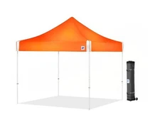 E-Z UP 10-ft x 10-ft Square Hi-Viz Bright Orange Pop-Up Canopy, OSHA-Compliant