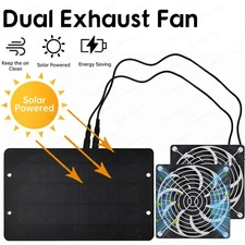 Solar Panel Dual Fan Vent Exhaust Fan Air Flow Outside for Coops Shed Pet Houses