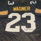Mike Wagner #23 Signed Pittsburgh Steelers Football Jersey JSA 4x SB Champ