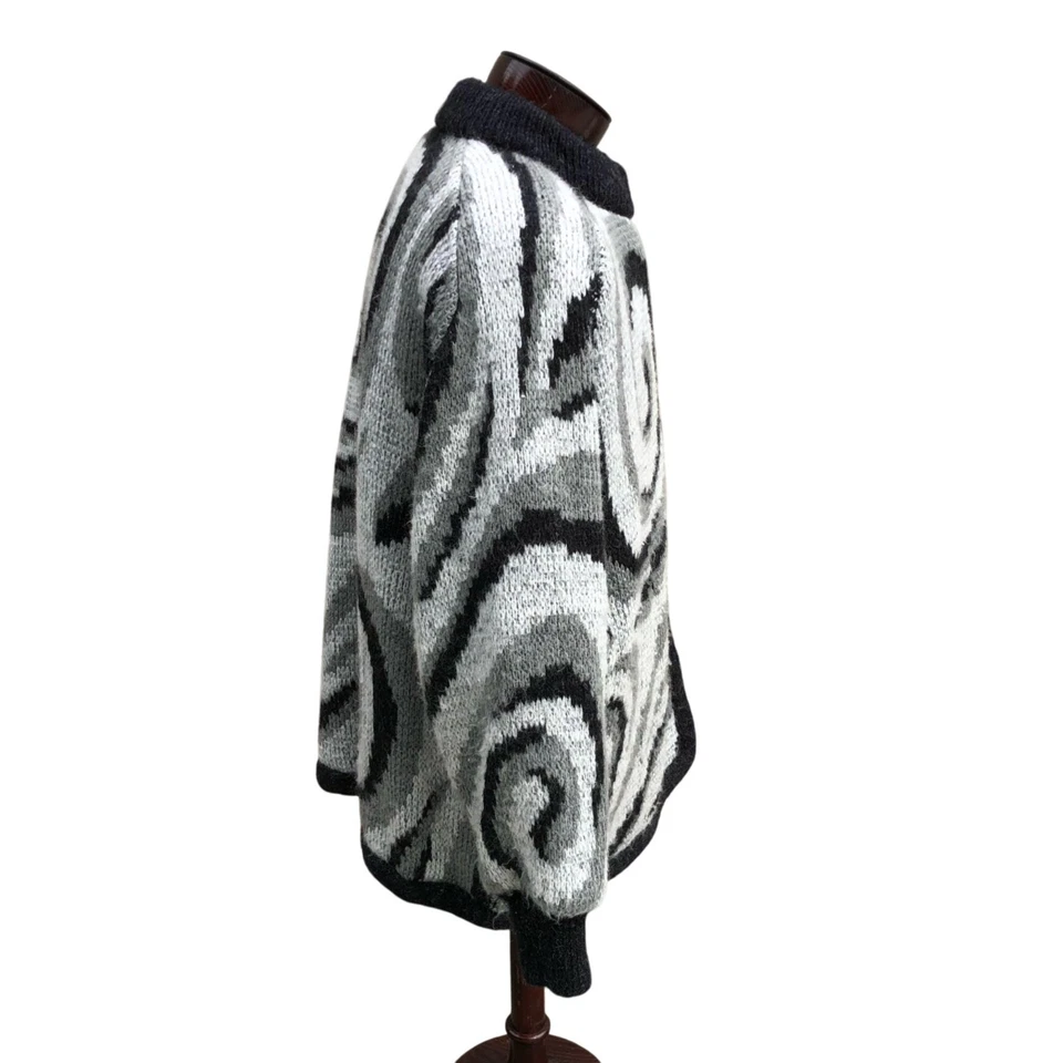 Cárdigan Suéter Chaqueta De Colección Gallery Mezcla de Lana Remolino Artístico Declaración Pesada 2X Foto 3 de 4