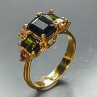 Handmade 6 ct+ Natural Tourmaline Ring 925 Sterling Silver Size 8 /R481844