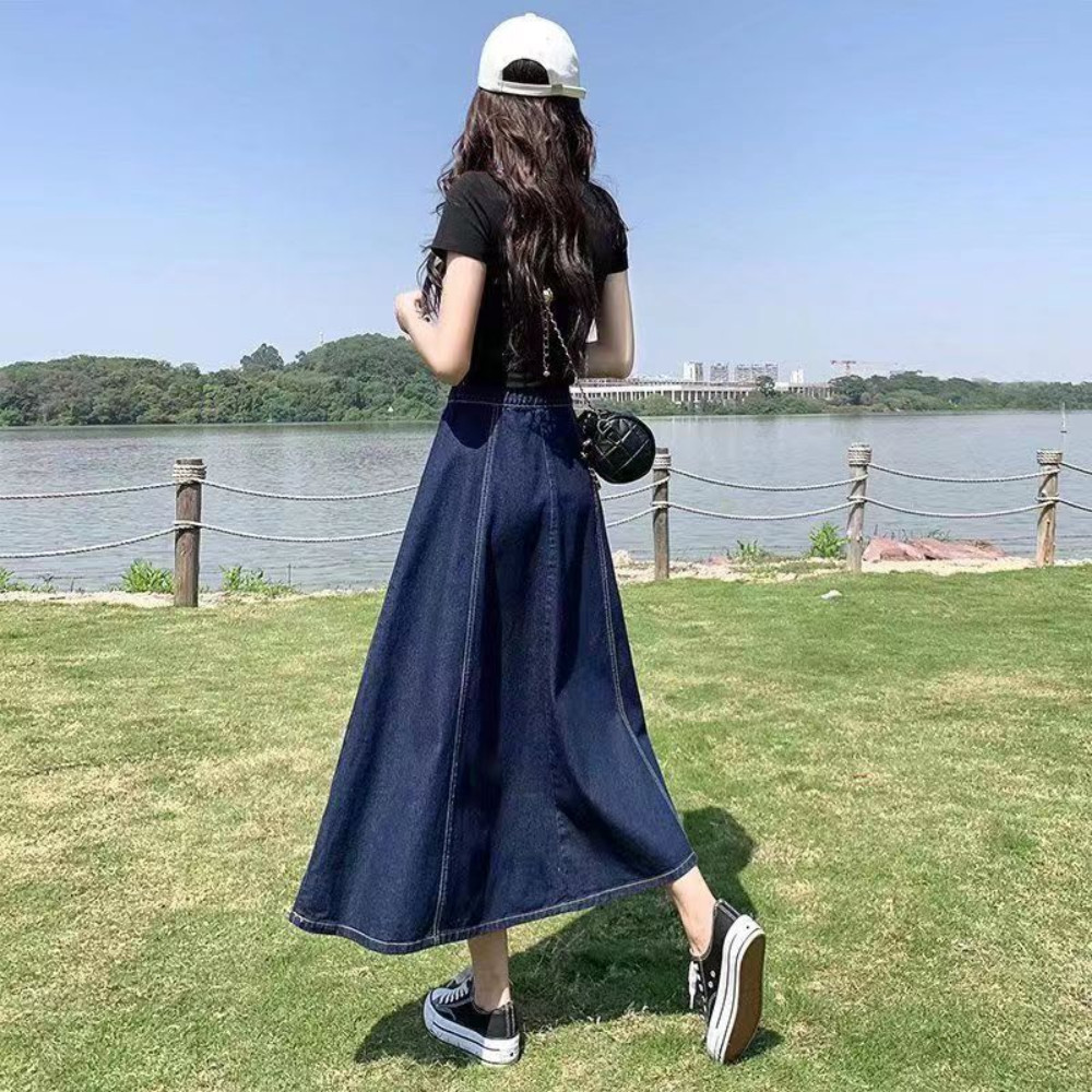Swing denim a-line midi skirt 2025 Swing denim a-line midi skirt 2025