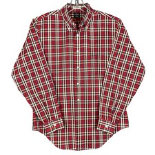 Vintage Towncraft Penn-Prest Shirt Mens M Red Plaid Button Down Long Sleeve