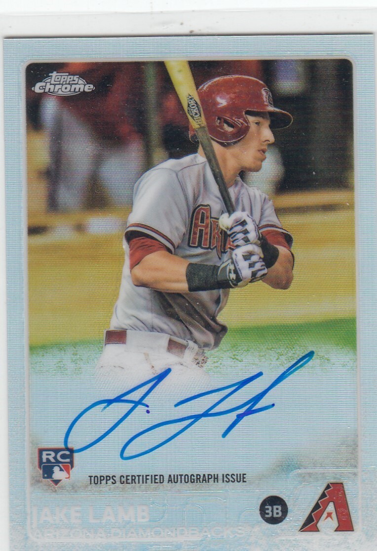 2015 Jake Lamb Topps Chrome ROOKIE AUTO REFRACTOR /499 - JL Diamondbacks