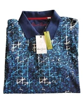 Robert Graham Abstract Geometric Graphic Knit Polo Men's M L XL Shirt $98 NEW