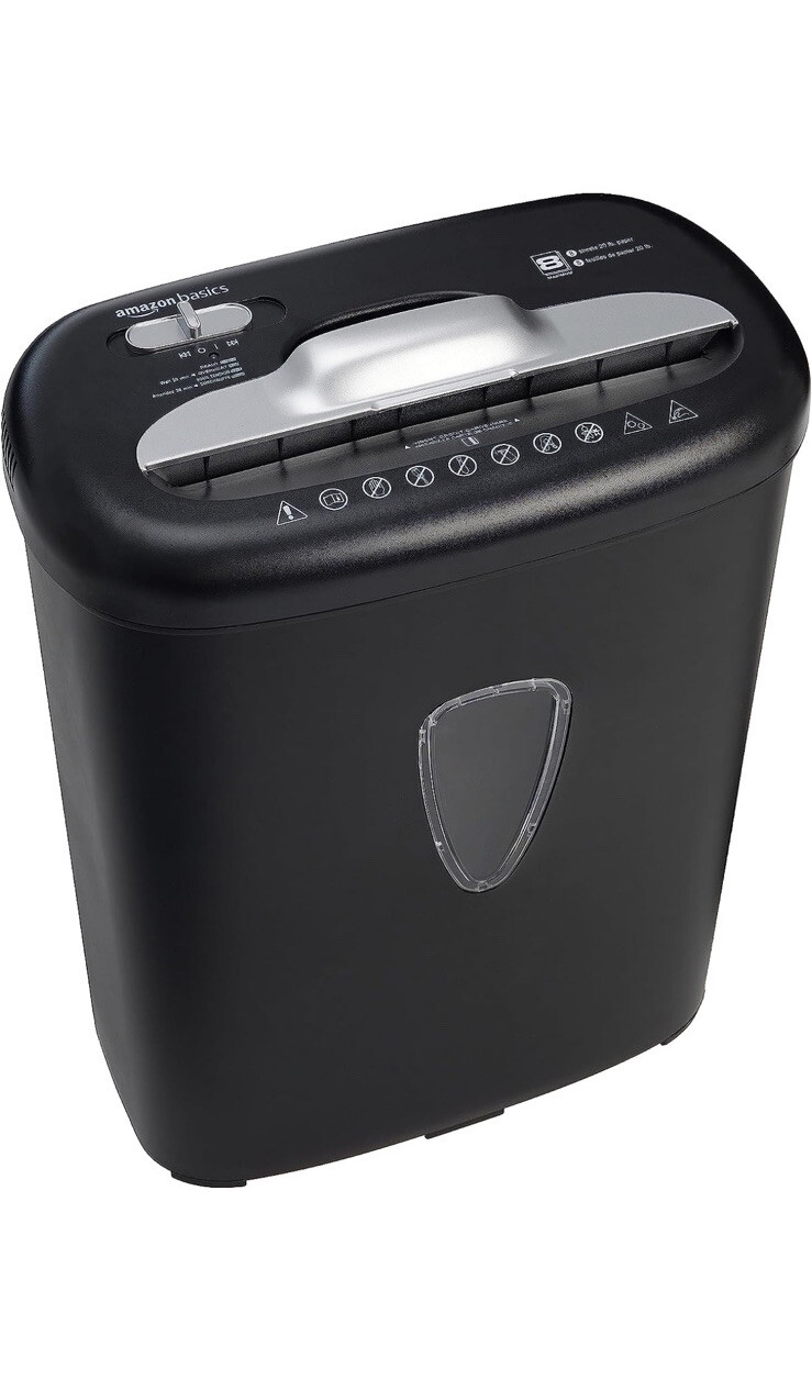 AmazonBasics 8-sheet Cross-cut Paper and Credit Card Shredder Slight Use