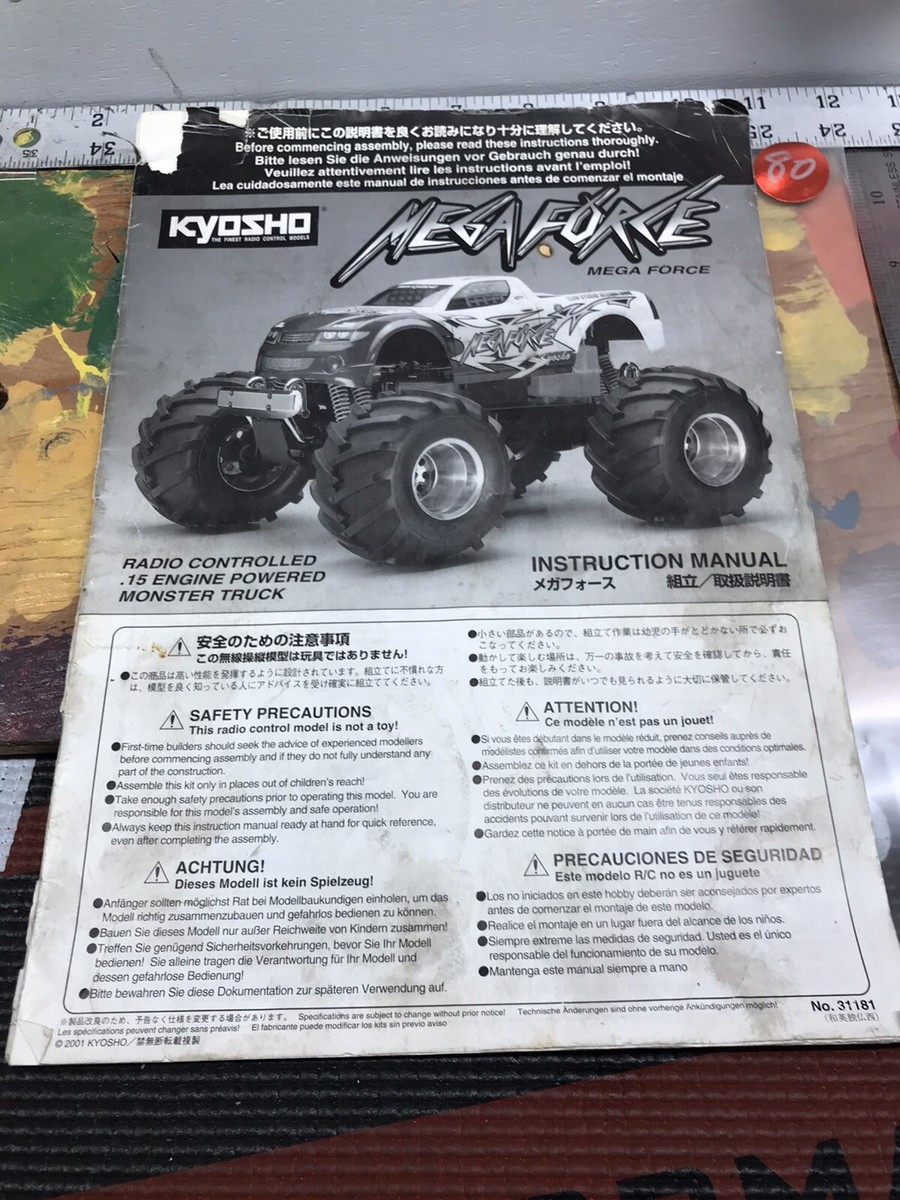 Vintage Kyosho MEGA FORCE: Instruction Manual {PreOwned} USA