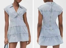 Women Alice + Olivia Cotton Sleeveless Denim Short Mini Dress