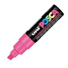 Uni Broad Line Posca Fluorescent Water Base Paint Markers Flourescent Pink Pc 85