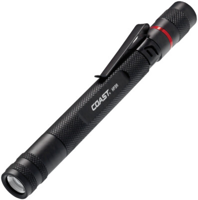 coast rechargeable flashlight hp3r 500 Lumen LED Penlight with Twist Focus, Orange resistant red anodized finish and is weather resistant to an IPX4 rating for use in the rain or snow Coast Products HP3R Coast Products