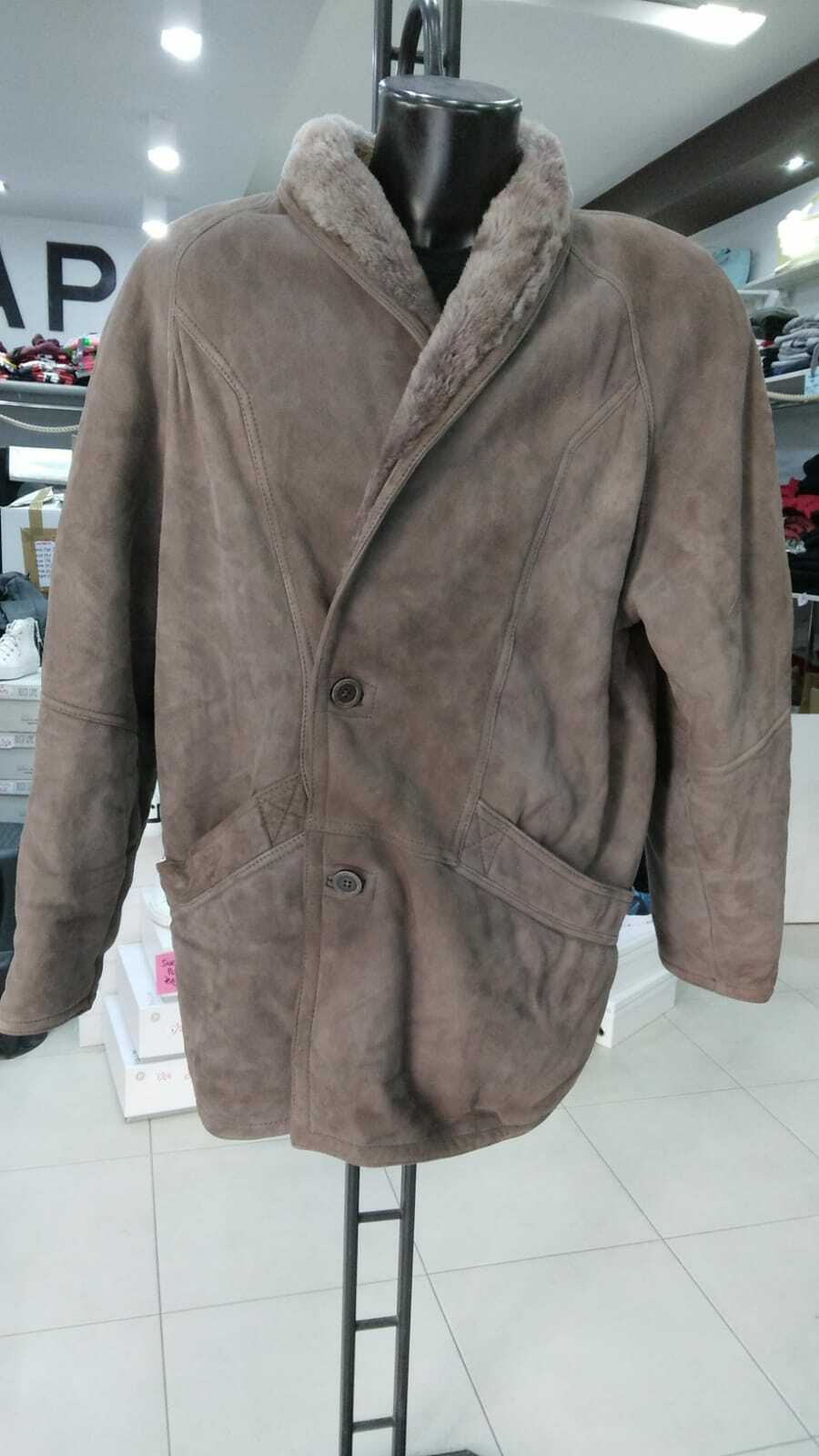 Shearling Men Gray Vintage Size 54 MON 428 LZ