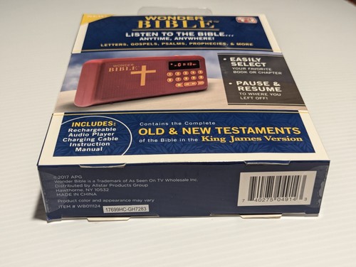 Bible, Wonder Bible KJV Audio Player Old & New Testaments Seen On TV New Sealed - Foto 3 di 11