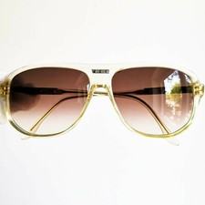 CHRISTOPHER DUNHILL square vintage sunglasses white clear gold