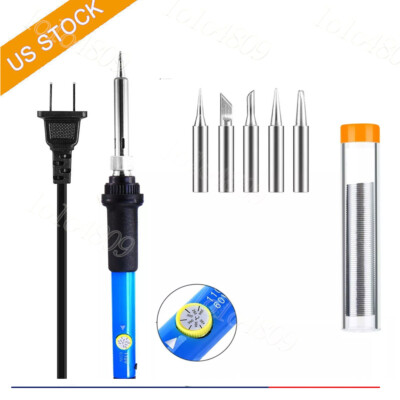 Electric Soldering Iron Gun Adjustable Temperature 60W 110V Welding Solder Wire