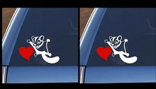 Sugar Glider Flying Squirrel Love - Two 6" color vinyl sticker decal Car Windows