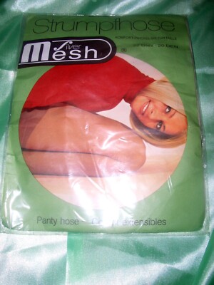 VINTAGE RETRO Silver Mesh Nylons Feinstrumpfhose XL 48-50 paradiso  20 den OVP