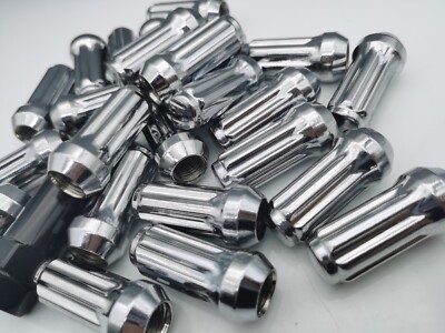 20Pc Blue 1.4 Tall 1/2-20 Tuner Spline Lug Nuts+Key Fit Dodge Jeep Jaguar GMC