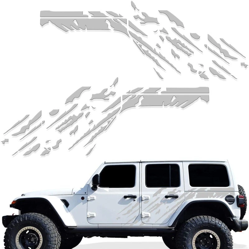 Car Stickers For Jeep Wrangler JL 4 Door Vinyl Decals Graphic Mud Splash Stripe  - Image 4 of 4