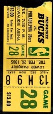 1984-85 BASKETBALL TICKET BUCKS 76ERS JULIUS ERVING CHARLES BARKLEY RC ROOKIE YR