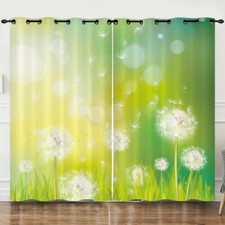 Dandelion Garden Curtains Bedroom Living Room Eyelet Ring Blackout Customizable
