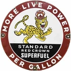 VINTAGE STANDARD RED CROWN GASOLINE PORCELAIN SIGN GAS STATION PUMP PLATE SERVIC