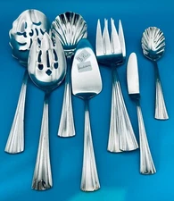 8 PC Reed & Barton BROOKSHIRE Hostess Serving Set Stainless Flatware Silverware