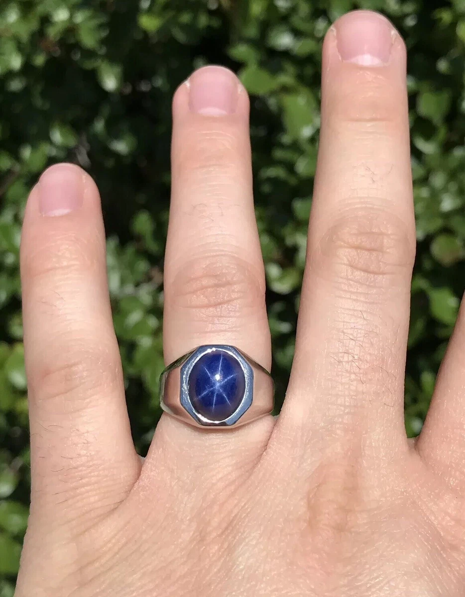 Star Sapphire Ring, Giant Genuine Star Sapphire Oval Gemstone on Sterling  Silver, Large Blue Sapphire Ring, Natural Star Sapphire Ring - Etsy Canada