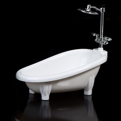 Dollhouse Miniature 1/6 Scale Shower Bathtub Bathe Bathroom Furniture Accessory