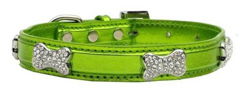 Faux Bright Gorgeous Dog Pet Puppy Cat Collar adorned with crystal Diamond Bone - Picture 11 of 15