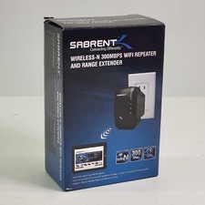 Sabrent Wi-Fi Repeater Wall Plug Range Extender 2.4GHZ 802.11n NT-WRPT EUC
