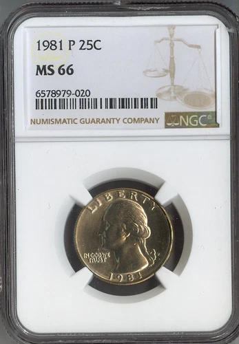 1981-P Washington Quarter NGC MS66 Quality Auction