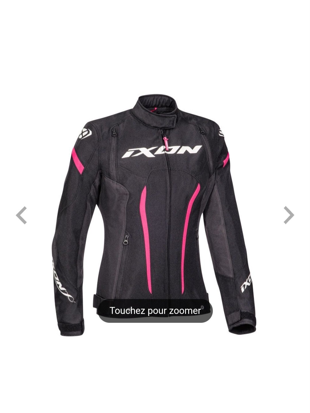 Blouson moto femme en cuir noir homologué CE ajustable