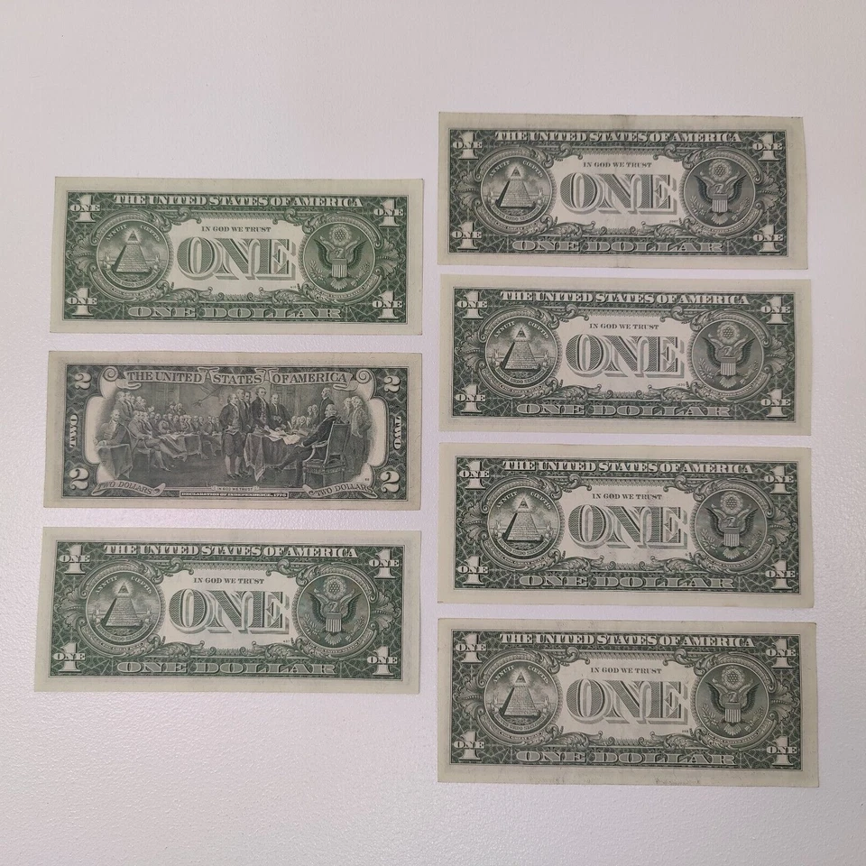 1976 $2 Star note 1963 error 1969 1 dollar bill all diff dates no bill past 1999 - Image 2 of 4