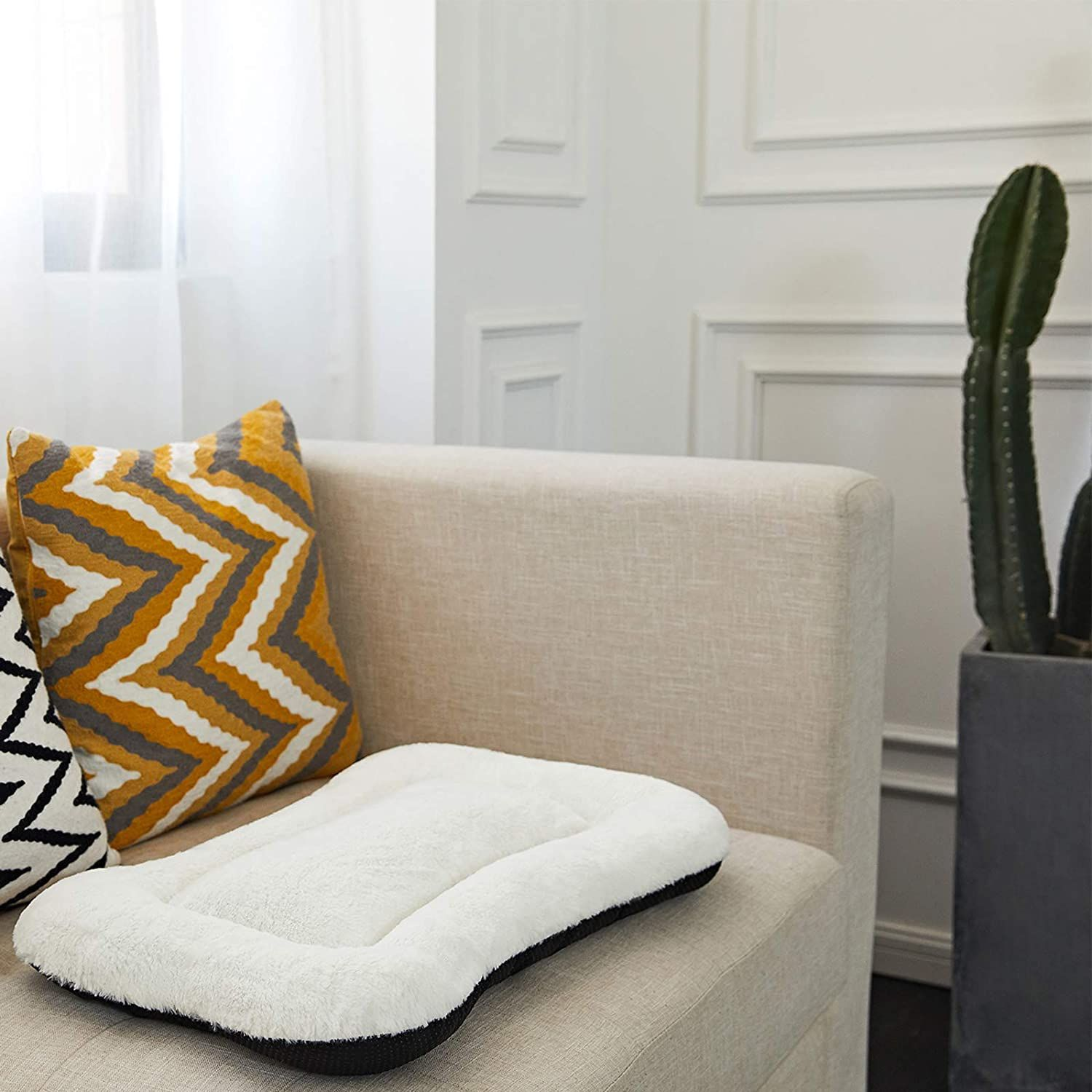 Anwa Dog Bed Pet Cushion Crate Mat Soft Pad Washable and Cozy for Small