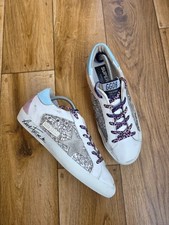 GOLDEN GOOSE SUPERSTAR GLITTER DELUXE BRAND SIZE 38 EU, 7.5 US, 5.5 UK