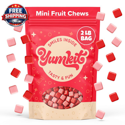 Fruit Chews Candy 2 Lbs | Assorted Flavor Strawberry, Fruit Punch, Watermelon &
