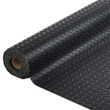 16 - 25 FT Garage Floor Mat Diamond Plate Flooring Roll PVC Rubber Mat ,Non-Slip