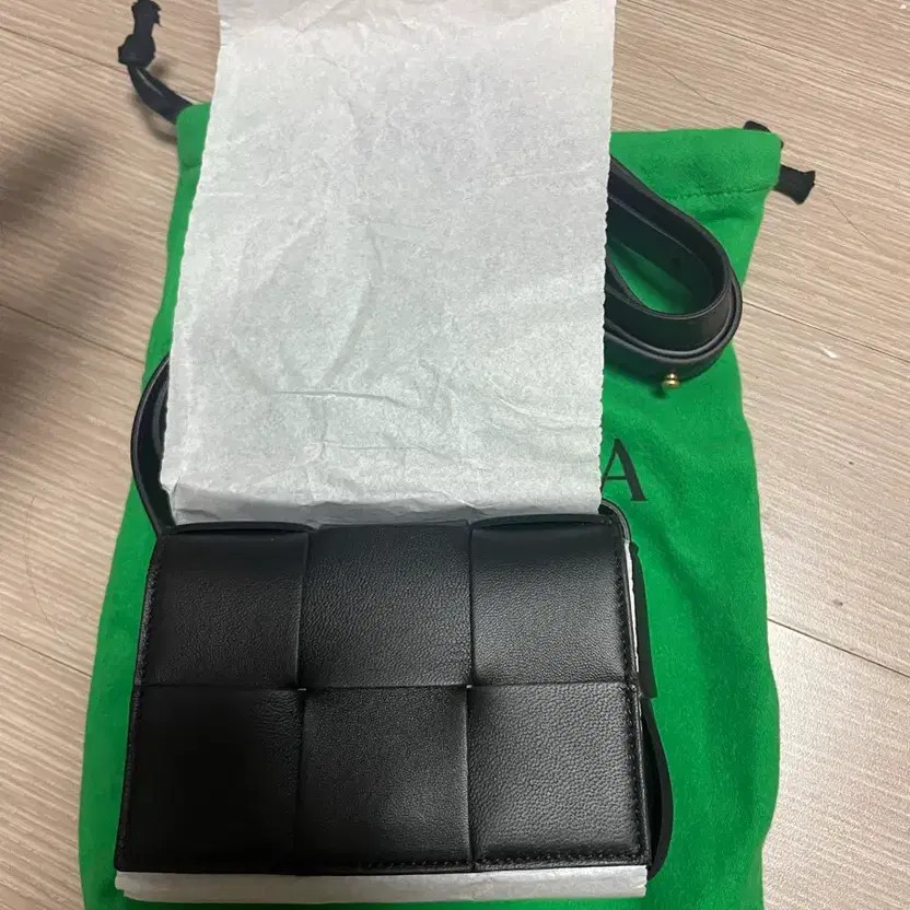 Bottega Veneta Mini Leather Cassette Bag Black thumbnail 2