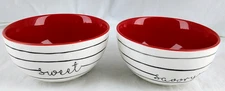 BLUE HARBOR 6" Sweet & Savory Wiggle Circles Red Mixing/Serving Bowl - Set of 2