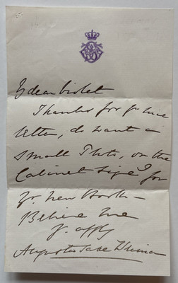 Augusta von Sachsen-Weimar-Eisenach Königin Augusta von Preußen Deutsche Kaiserin Brief