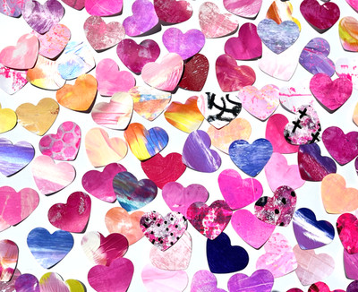 100 Heart-Shaped Collage Pieces for Crafts, Art Journals, Collage & Mixed Media