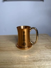Vtg Copper Mug Brass Handle Made in Canada Mug Moscow Mule Stein 4” T