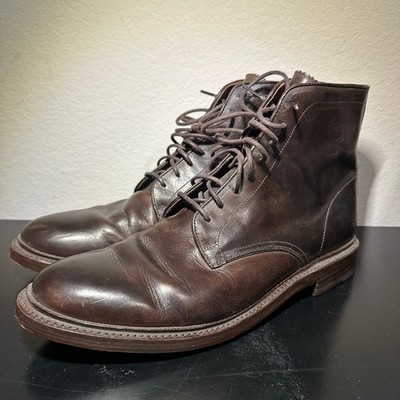 Frye Jones Brown Leather Lace Up Higgins Mills Style Ankle Boots Size 10.5 D