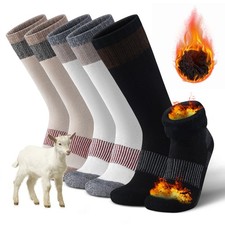3 Pairs Men  s Wool Socks, Black Thermal Hiking Socks,Moisture Wicking Sport Sock