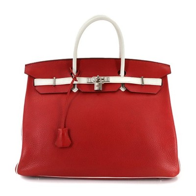 HERMES Birkin 40 SPO Personal Togo Rouge Garance White Hand