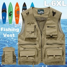 Men Multi Pocket Fishing Vest Multi Functional Outdoor Vest Quick-dry Breathable