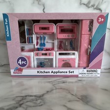 Just Pretending Kitchen Appliance Set Pink Plastic for Ages 3-4 Years 4pc
