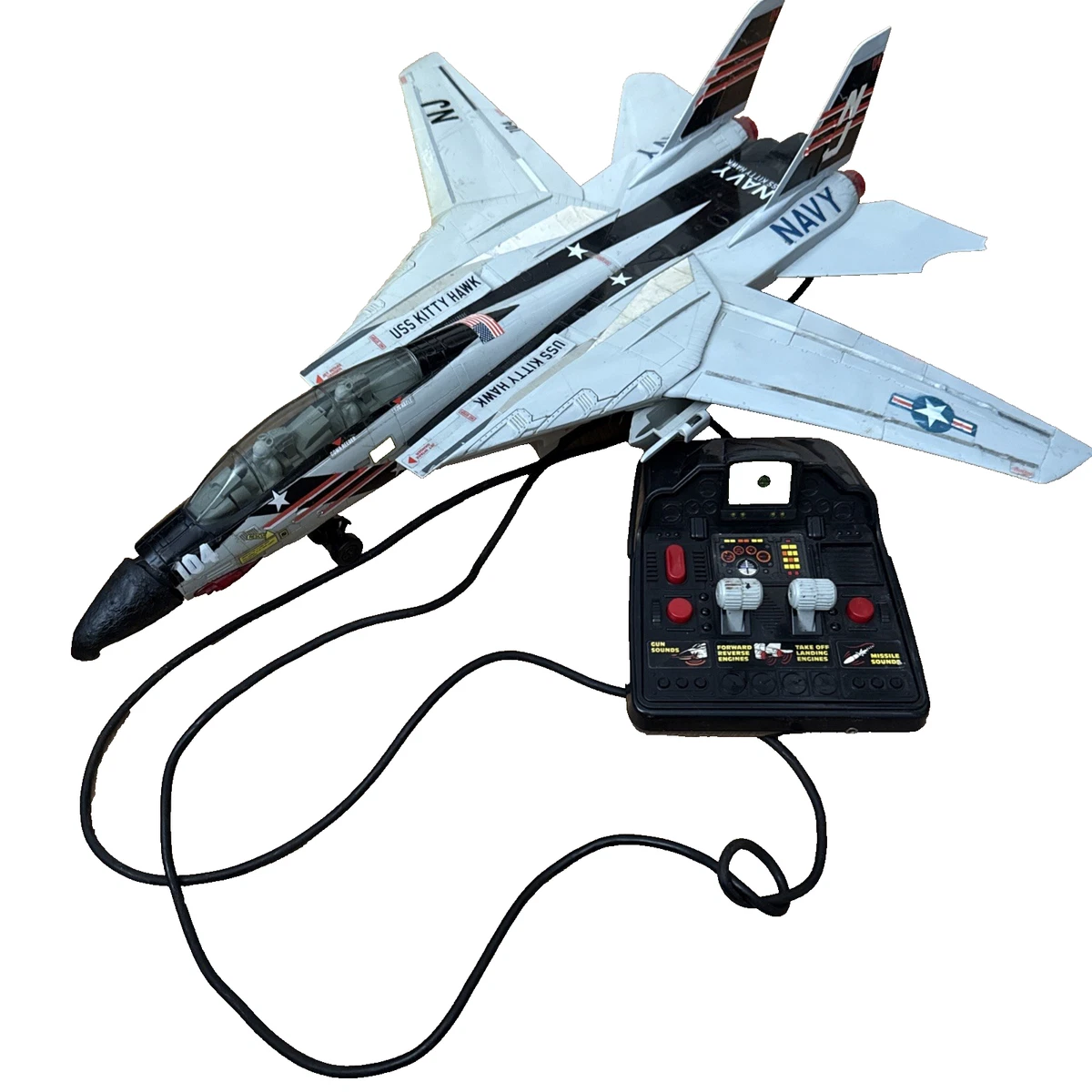 VTG New Bright Navy F-14 Tomcat Remote Control Kitty Hawk Airplane