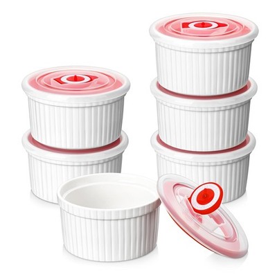 MALACASA Crème Brûlée Schälchen 6er Set 240 ml Porzellan Ofen