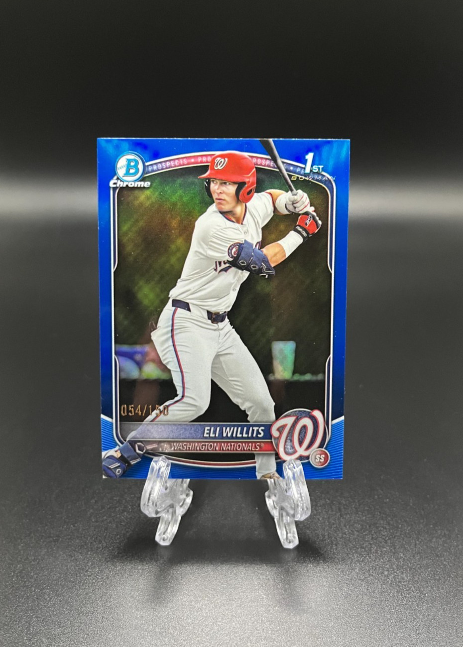 2025 Bowman Draft Chrome 1st Prospect True Blue Refractor Eli Willits /150